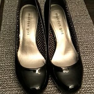 Madden girl heels black patent leather size 7.5